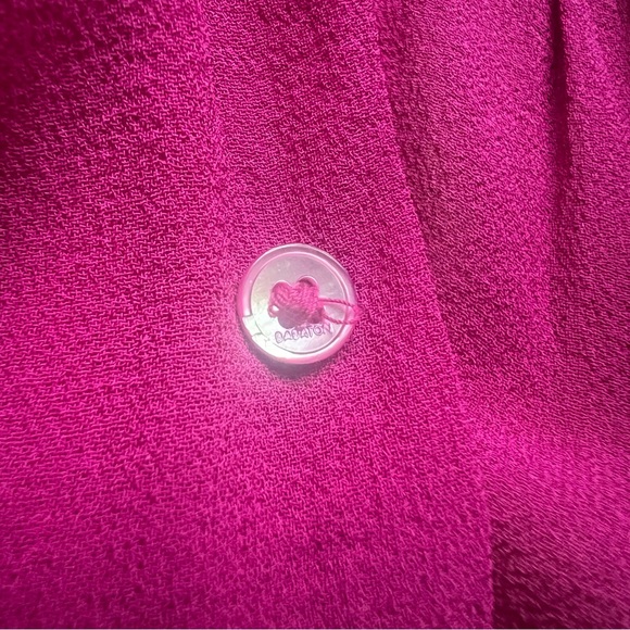 Babaton “Beau” draped pure silk blouse in magenta/raspberry - Picture 6 of 6